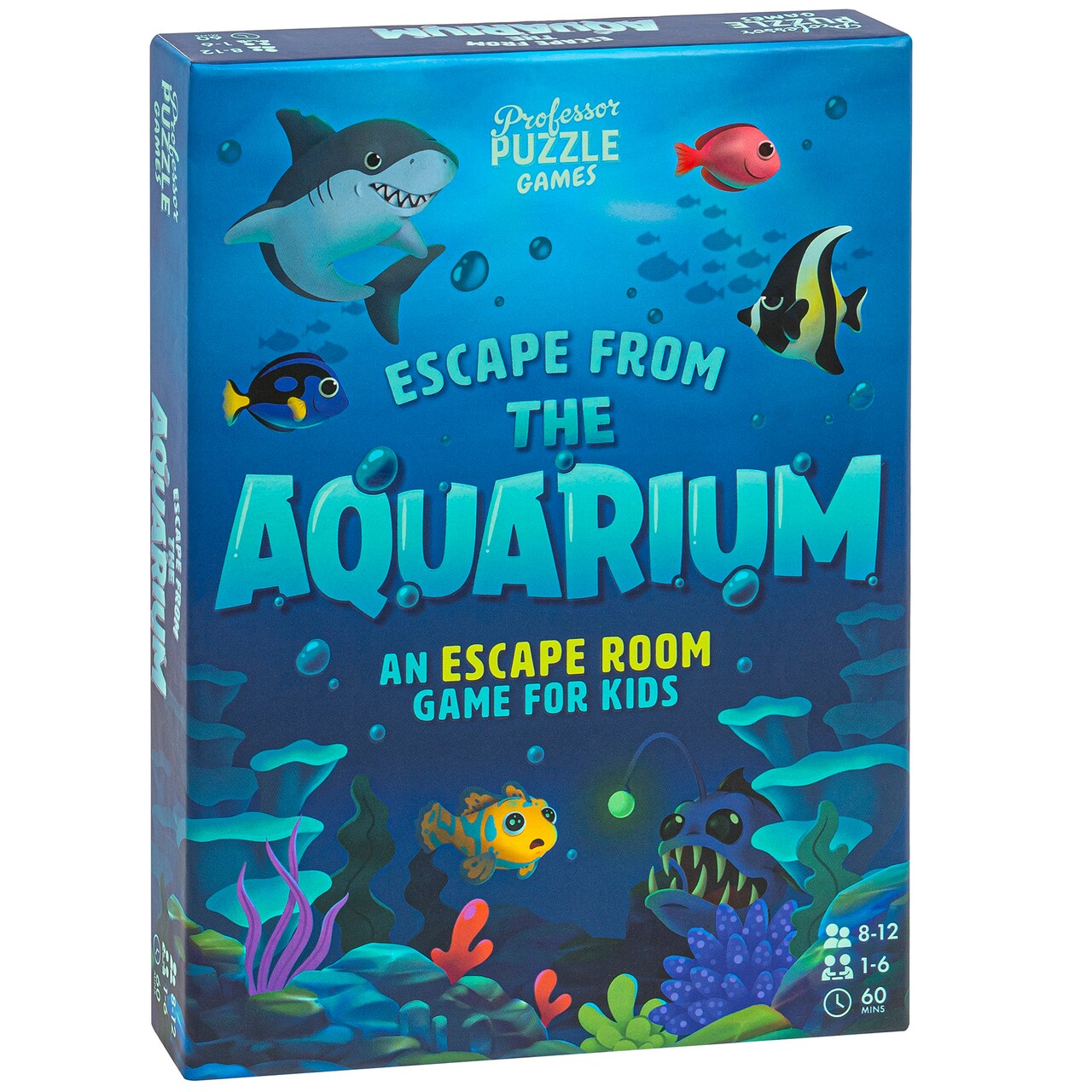 Professor Puzzle: Escape From The Aquarium - Escape Room Game, 11 Logic-Number-Observational Puzzles, Co-Op Underwater Adventure, Kids 8+, 1-6 Players